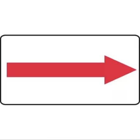 Accuform Red Arrow, Plastic, 7 in x 14 in, Mounting Holes MADC517VP